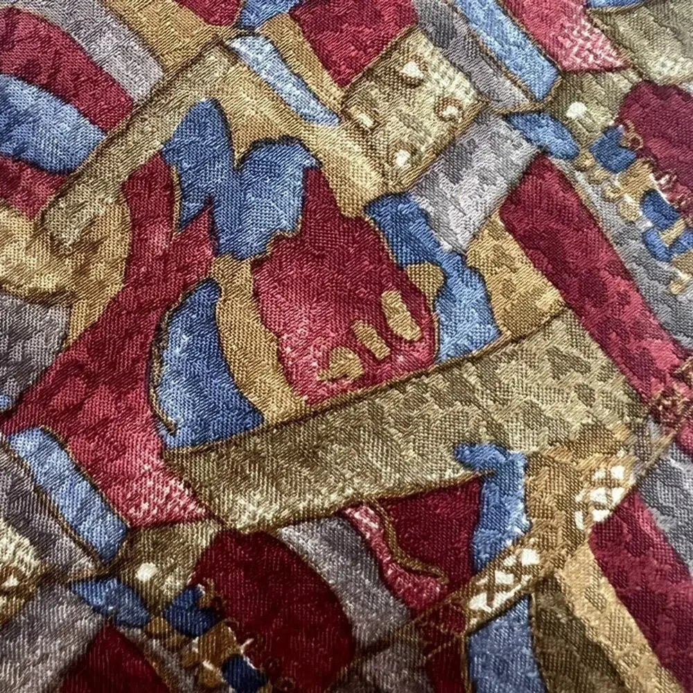 Christian Dior Monsieur Necktie Men's Abstract Mosaic Multicolor All Silk